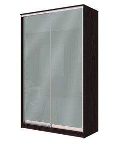 Шкаф 2-х створчатый Хит-22-14-22 с цветным стеклом, средне-серый 074, Венге в Сочи