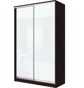 Шкаф 2-х дверный Хит-22-4-14-22 с цветным стеклом, белое №10, Венге в Краснодаре