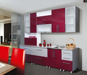 Кухонный гарнитур Мыло 224 2600, цвет Бордо металлик/Серебристый металлик в Сочи