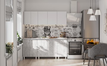 Гарнитур кухонный КГ-1 1800, белый/белый/цемент светлый/антарес в Краснодаре