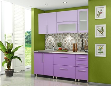Модульный кухонный гарнитур Мыло 224 2000х718, цвет Фиолет/Пастель фиолет в Армавире