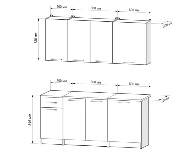 Кухонный гарнитур Лион 1,8 м (Белый) в Сочи - изображение 2