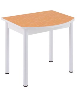 Кухонный пристенный стол НСПГ-02 ПЛ1, цветы манго/белое ЛДСП/36 прямые трубки крашеные белый в Армавире