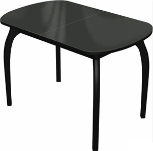 Кухонный стол раздвижной Ривьера мини дерево №1 (стекло черное/черный) в Сочи