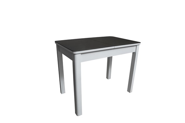 Кухонный раскладной стол Айсберг-2СТ белое/черное/прямые массив в Сочи - изображение
