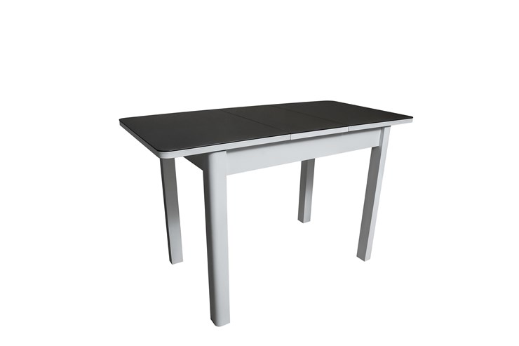 Кухонный раскладной стол Айсберг-2СТ белое/черное/прямые массив в Краснодаре - изображение 1