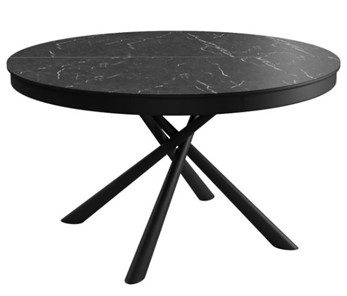 Керамический кухонный стол DikLine KR120 мрамор черный Калаката/опоры черные в Новороссийске