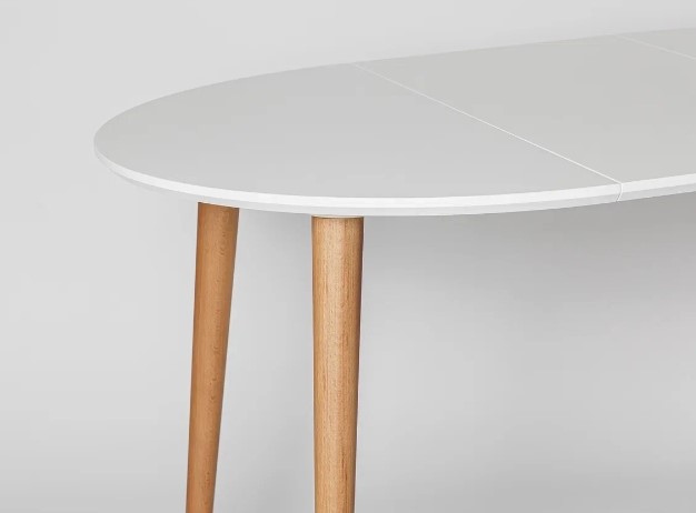 Кухонный стол круглый Белая Эмаль д. 90 см МДФ ножки светлый орех в Сочи - изображение 10