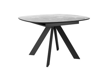 Кухонный раздвижной стол DikLine BK100 Керамика Серый мрамор/подстолье черное/опоры черные в Армавире