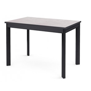 Кухонный раздвижной стол Dikline L110 Хромикс белый/ножки черные в Краснодаре