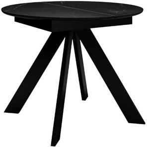 Кухонный стол раздвижной DikLine SKC100 D1000 Керамика Черный мрамор / опоры черные в Армавире