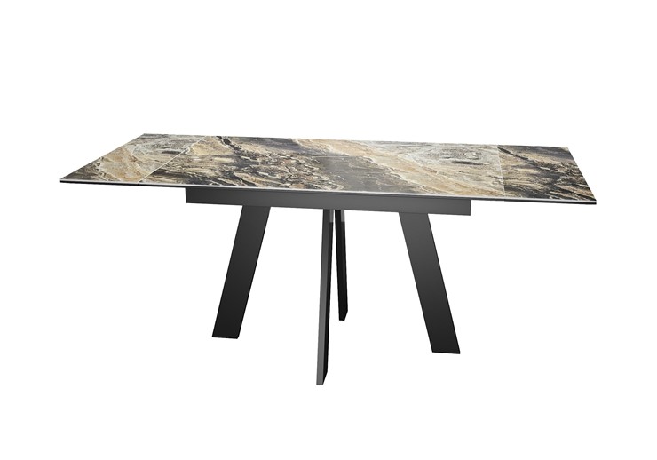 Раздвижной стол DikLine SKM120 Керамика Amadeus/подстолье черное/опоры черные в Армавире - изображение 2