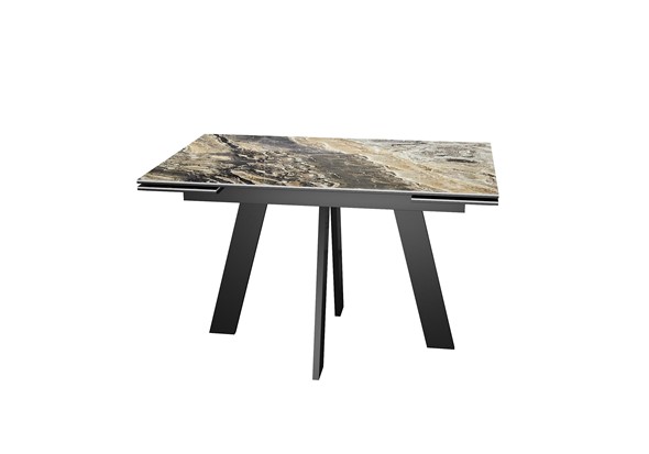 Раздвижной стол DikLine SKM120 Керамика Amadeus/подстолье черное/опоры черные в Армавире - изображение