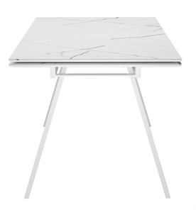 Кухонный раскладной стол DikLine SKM140 Керамика Белый мрамор/подстолье белое/опоры белые (2 уп.) в Армавире - предосмотр 3