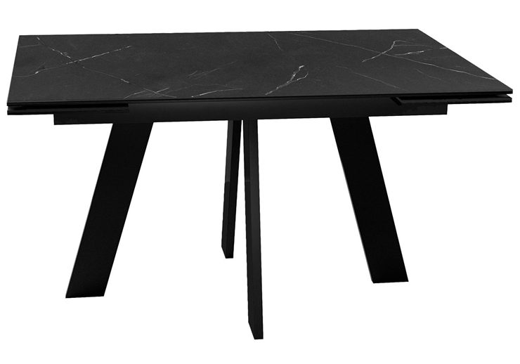 Кухонный раздвижной стол DikLine SKM140 Керамика Черный мрамор/подстолье черное/опоры черные (2 уп.) в Армавире - изображение 2