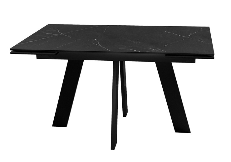 Кухонный раздвижной стол DikLine SKM140 Керамика Черный мрамор/подстолье черное/опоры черные (2 уп.) в Армавире - изображение 5