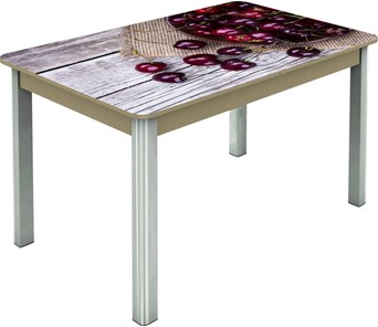 Кухонный стол раскладной Гамбург исп.2 ноги метал. крашеные №23, Фотопечать (Фрукты №29) в Армавире