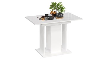 Кухонный стол раскладной Кёльн тип 1 (Белый, Стекло Белый глянец) в Сочи
