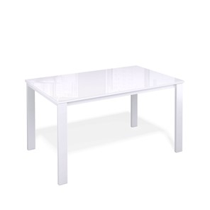 Кухонный стол раздвижной Kenner LL1200 белый/стекло белое глянец в Краснодаре