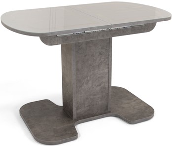 Кухонный стол раскладной Кубика Киото-1 (ноги серый камень, серебро/серый камень) в Краснодаре
