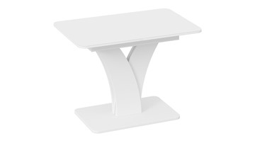 Кухонный раскладной стол Люксембург тип 2 (Белый/Стекло белое матовое) в Сочи