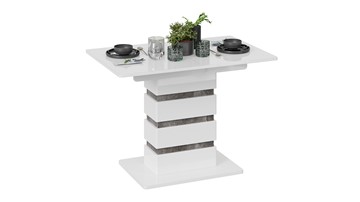 Кухонный стол раскладной Мадейра тип 1 (Белый глянец/Ателье темный) в Сочи - предосмотр