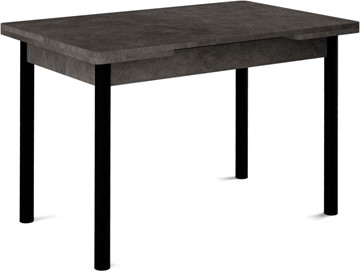 Кухонный стол раскладной Милан-1 EVO, ноги металлические черные, серый камень в Краснодаре