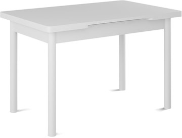 Обеденный раздвижной стол Милан-2 EVO, ноги белые, белый цемент в Краснодаре