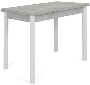 Обеденный раздвижной стол Милан-2 EVO, ноги белые, светлый цемент в Новороссийске