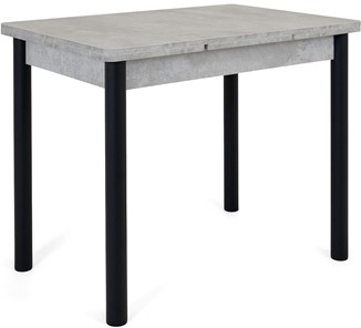 Кухонный стол раздвижной Милан-2 EVO, ноги черные, светлый цемент в Армавире