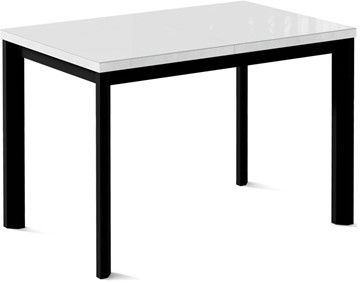 Кухонный стол раскладной Нагано-1G (ноги черные, стекло cristal/белый цемент) в Краснодаре