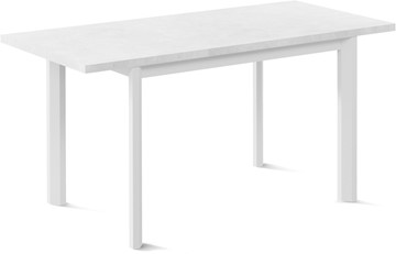 Обеденный раздвижной стол Нагано-1L (ноги металлические белые, белый цемент) в Краснодаре - предосмотр 1
