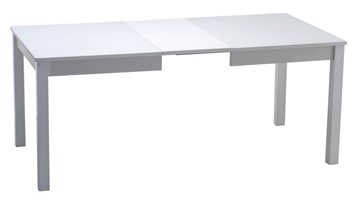 Обеденный раздвижной стол Нагано-2 стекло белое opti (хром-лак) в Армавире - предосмотр 1