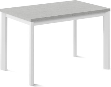 Обеденный раздвижной стол Нагано-3L (ноги металлические белые, светлый цемент) в Краснодаре