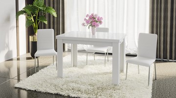 Обеденный раздвижной стол Норман тип 1, цвет Белый/Стекло белый глянец в Армавире - предосмотр 4
