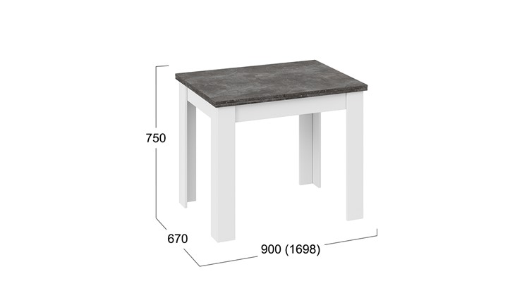 Кухонный стол раздвижной Промо тип 3 (Белый/Ателье темный) в Армавире - изображение 4