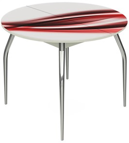 Раздвижной стол Ривьера - Круг, ноги метал. крашеные №24, ФП (Текстура №50) в Сочи