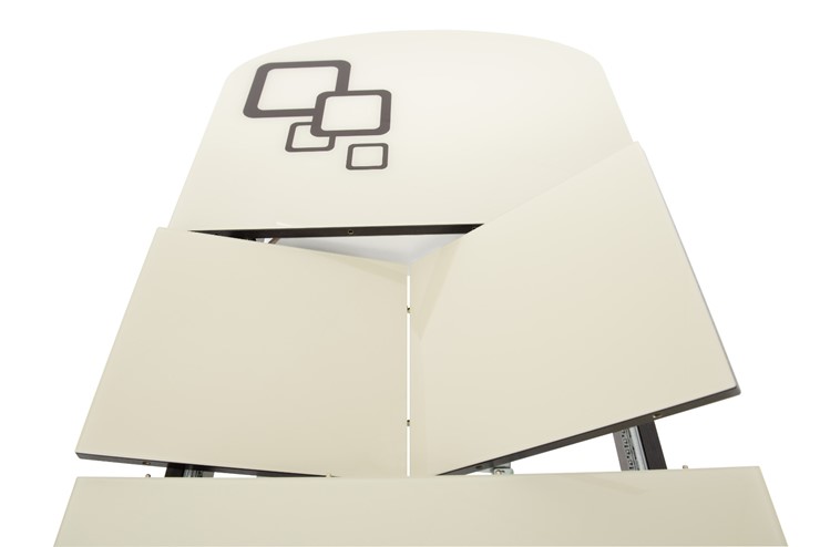 Раздвижной стол Ривьера мини дерево №1, Рисунок квадро (стекло черное/белый/белый) в Краснодаре - изображение 4