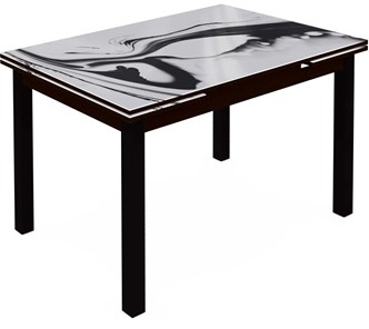 Кухонный стол раскладной Шанхай исп.1 ноги хром №10 (Exclusive h187/черный) в Армавире