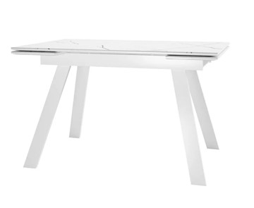 Раздвижной стол SKL 140, керамика белый мрамор/подстолье белое/ножки белые в Армавире - предосмотр 1