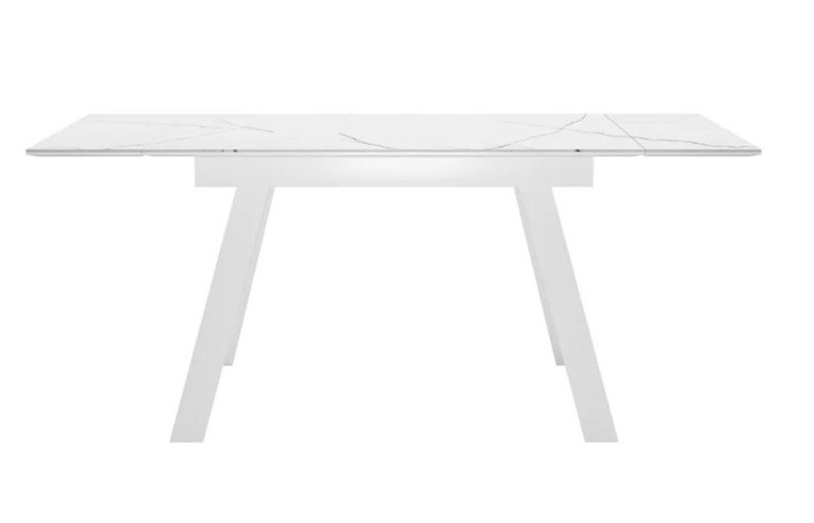 Раздвижной стол SKL 140, керамика белый мрамор/подстолье белое/ножки белые в Армавире - изображение 2