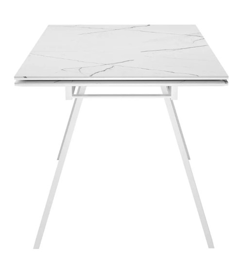 Раздвижной стол SKL 140, керамика белый мрамор/подстолье белое/ножки белые в Армавире - изображение 3
