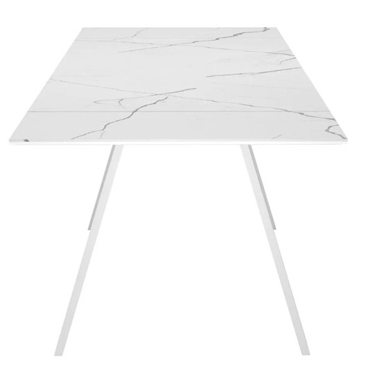 Раздвижной стол SKL 140, керамика белый мрамор/подстолье белое/ножки белые в Армавире - изображение 4
