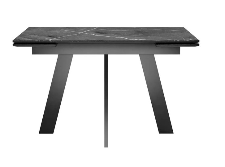 Раздвижной стол SKM 120, керамика черный мрамор/подстолье черное/ножки черные в Армавире - изображение 2