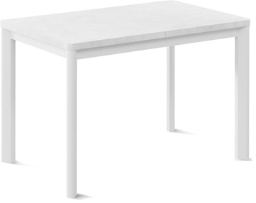 Кухонный стол раскладной Токио-1L (ноги металлические белые, белый цемент) в Армавире