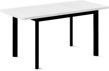 Обеденный раздвижной стол Токио-2L (ноги металлические черные, белый цемент) в Новороссийске - предосмотр 1