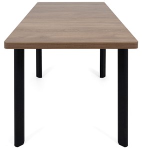 Кухонный стол раскладной Токио-2L (ноги металлические черные, дуб табако) в Армавире - предосмотр 5