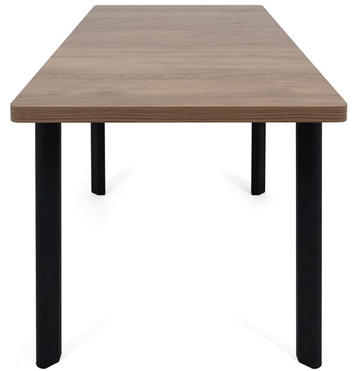 Кухонный стол раскладной Токио-2L (ноги металлические черные, дуб табако) в Краснодаре - изображение 5