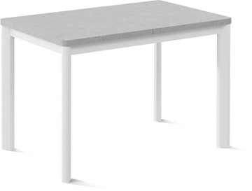 Обеденный раздвижной стол Токио-3L (ноги металлические белые, светлый цемент) в Краснодаре