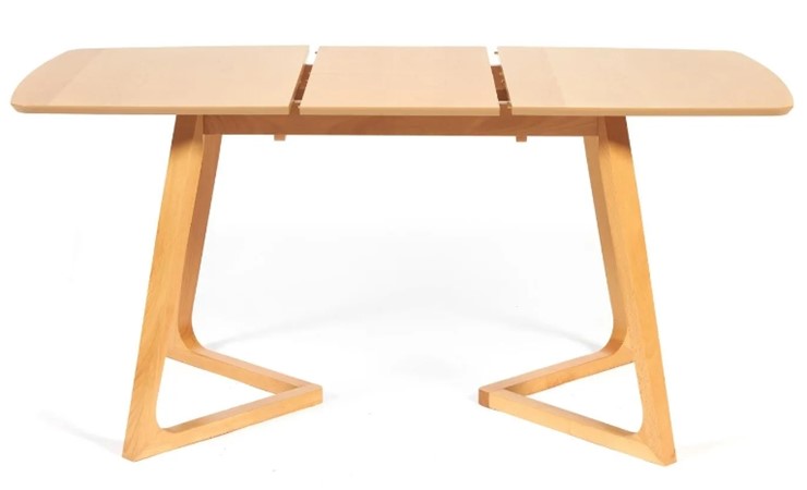 Кухонный раскладной стол VAKU (Ваку) бук/мдф 80x120+40x75, Натуральный бук арт.13987 в Сочи - изображение 3